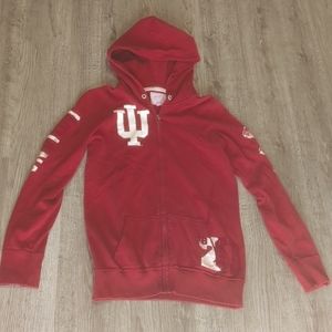 IU Indiana University Zip Up Hoodie - Victoria's Secret PINK brand - Size M
